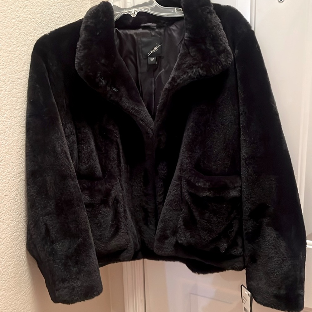 Soft Furry Black Short Jacket!